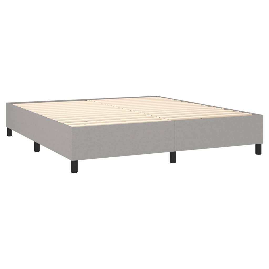 atsperu gulta ar matraci, gaiši pelēka audums, 180x200 cm | Stepinfit.lv