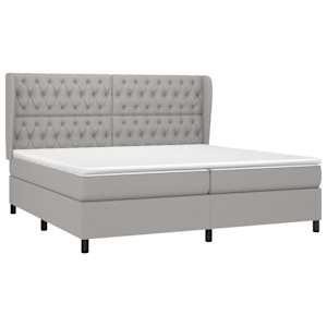 Box spring postel s matrací světle šedá 200 x 200 cm textil - obrázek 3