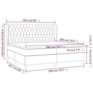 Box spring postel s matrací černá 200x200 cm textil - obrázek 7