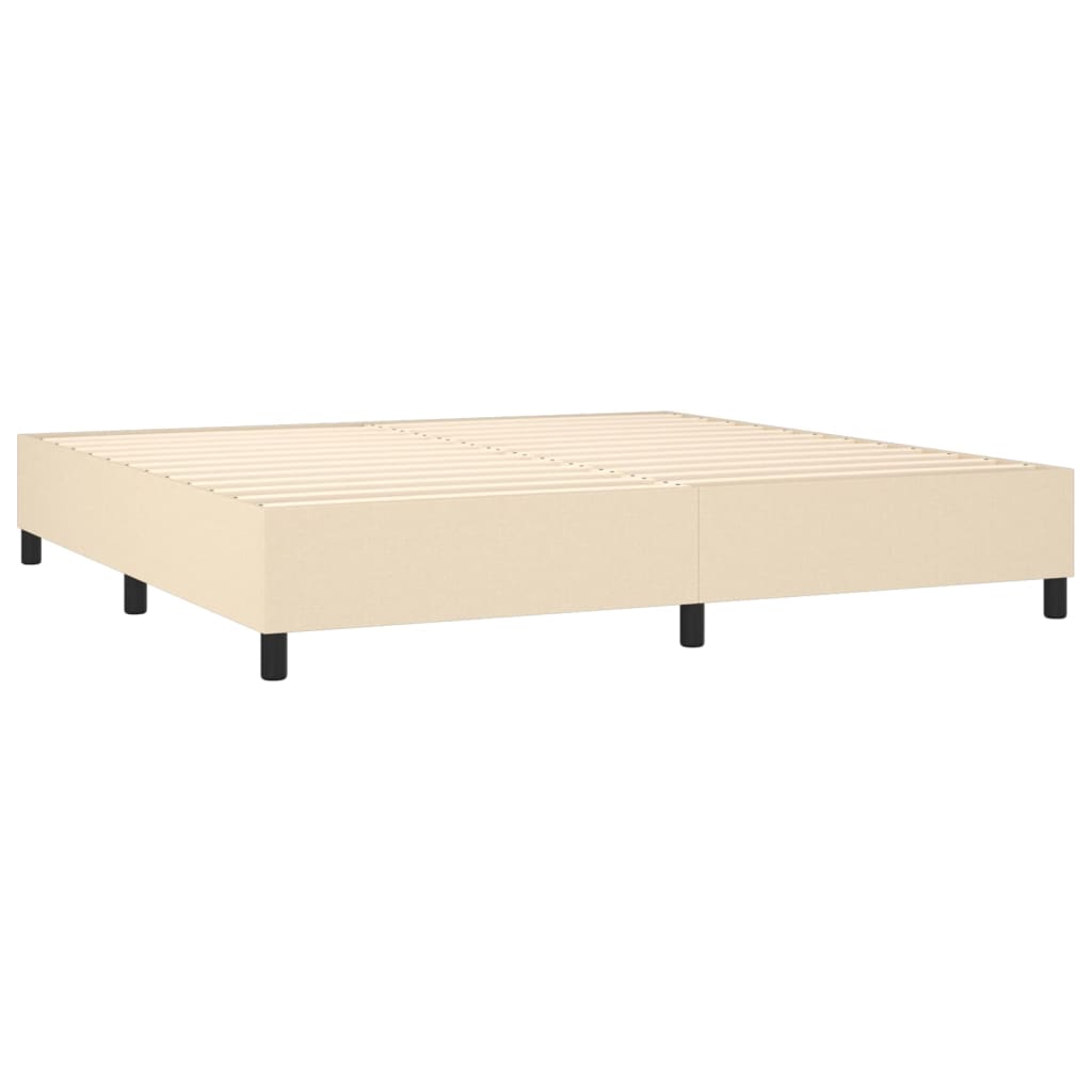 Box spring postelja z vzmetnico krem 200x200 cm blago