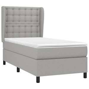 Box spring postel s matrací světle šedá 80 x 200 cm textil - obrázek 3