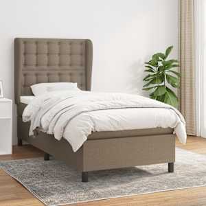 Box spring postel s matrací taupe 80x200 cm textil - obrázek 1