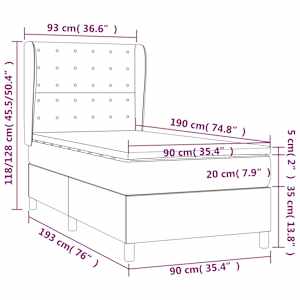 Box spring postel s matrací černá 90x190 cm textil - obrázek 7