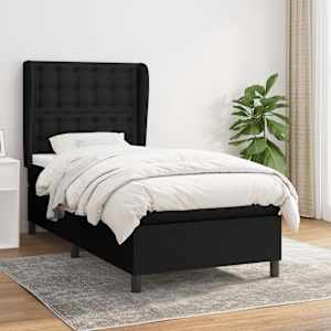 Box spring postel s matrací černá 90x190 cm textil - obrázek 1
