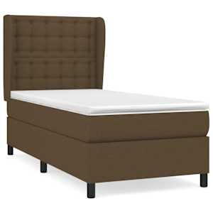 Box spring postel s matrací tmavě hnědá 90x190 cm textil - obrázek 2