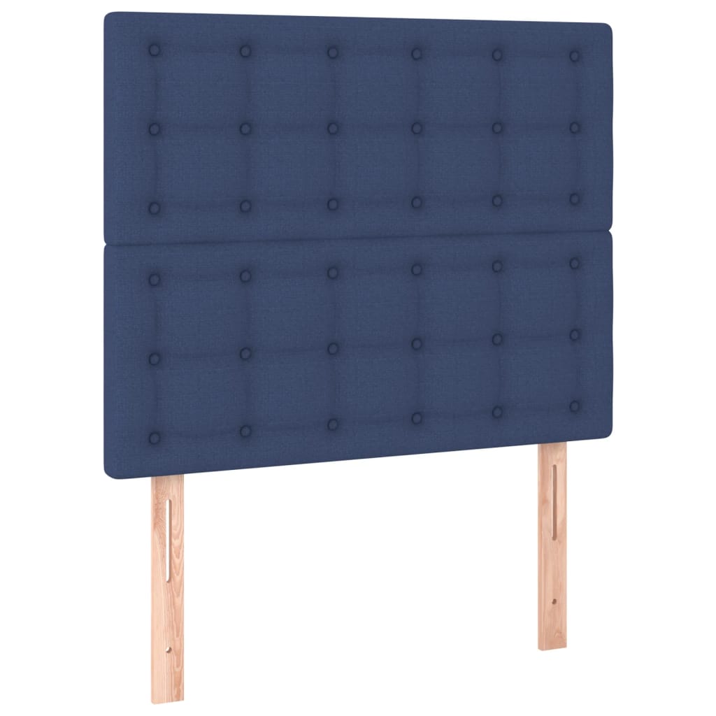 kék szövet rugós ágy matraccal 90 x 190 cm