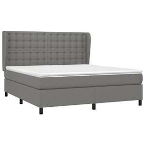 Box spring postel s matrací tmavě šedá 160x200 cm textil - obrázek 3
