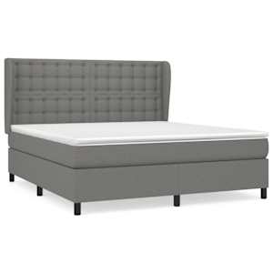 Box spring postel s matrací tmavě šedá 180x200 cm textil - obrázek 2