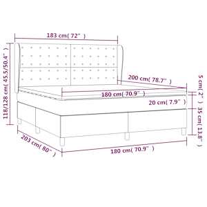 Box spring postel s matrací krémová 180x200 cm textil - obrázek 7