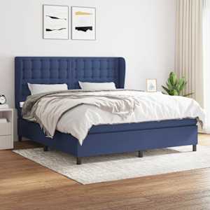 Box spring postel s matrací modrá 180x200 cm textil - obrázek 1