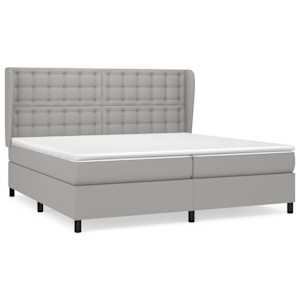 Box spring postel s matrací světle šedá 200 x 200 cm textil - obrázek 2