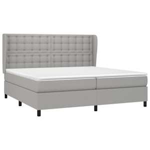 Box spring postel s matrací světle šedá 200 x 200 cm textil - obrázek 3