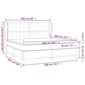 Box spring postel s matrací světle šedá 200 x 200 cm textil - obrázek 7