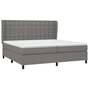 Box spring postel s matrací tmavě šedá 200x200 cm textil - obrázek 3