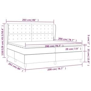 Box spring postel s matrací černá 200x200 cm textil - obrázek 7