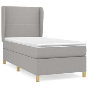 Box spring postel s matrací světle šedá 80 x 200 cm textil - obrázek 2
