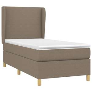 Box spring postel s matrací taupe 80x200 cm textil - obrázek 3