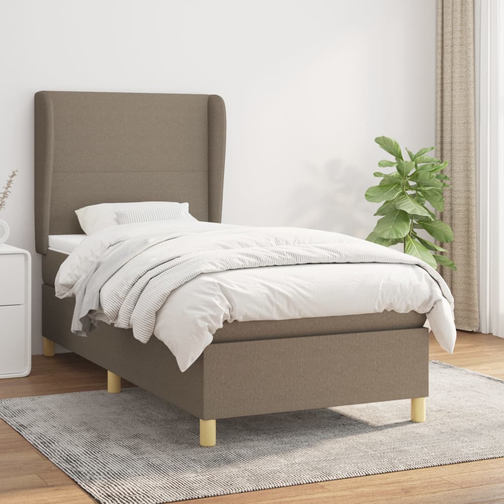 Boxspringbett mit Matratze Taupe 80×200 cm Stoff