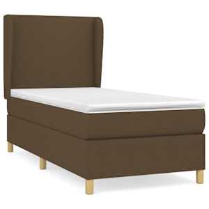 Box spring postel s matrací tmavě hnědá 90x190 cm textil - obrázek 2