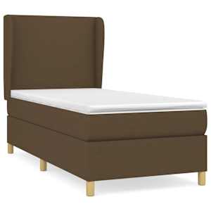 Box spring postel s matrací tmavě hnědá 100 x 200 cm textil - obrázek 2