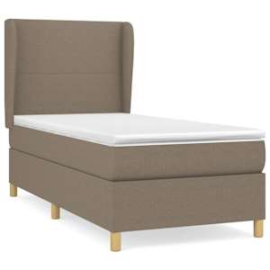 Box spring postel s matrací taupe 100 x 200 cm textil - obrázek 2