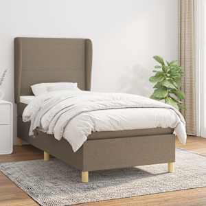 Box spring postel s matrací taupe 100 x 200 cm textil - obrázek 1