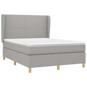 Box spring postel s matrací světle šedá 140 x 190 cm textil - obrázek 3