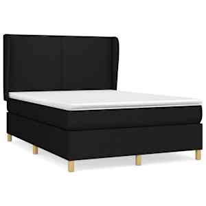 Box spring postel s matrací černá 140 x 190 cm textil - obrázek 2