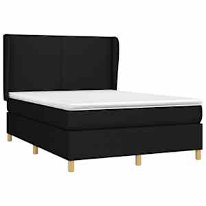 Box spring postel s matrací černá 140 x 190 cm textil - obrázek 3