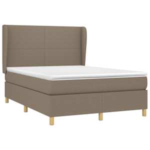 Box spring postel s matrací taupe 140x190 cm textil - obrázek 3