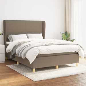 Box spring postel s matrací taupe 140x190 cm textil - obrázek 1
