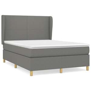 Box spring postel s matrací tmavě šedá 140x200 cm textil - obrázek 2