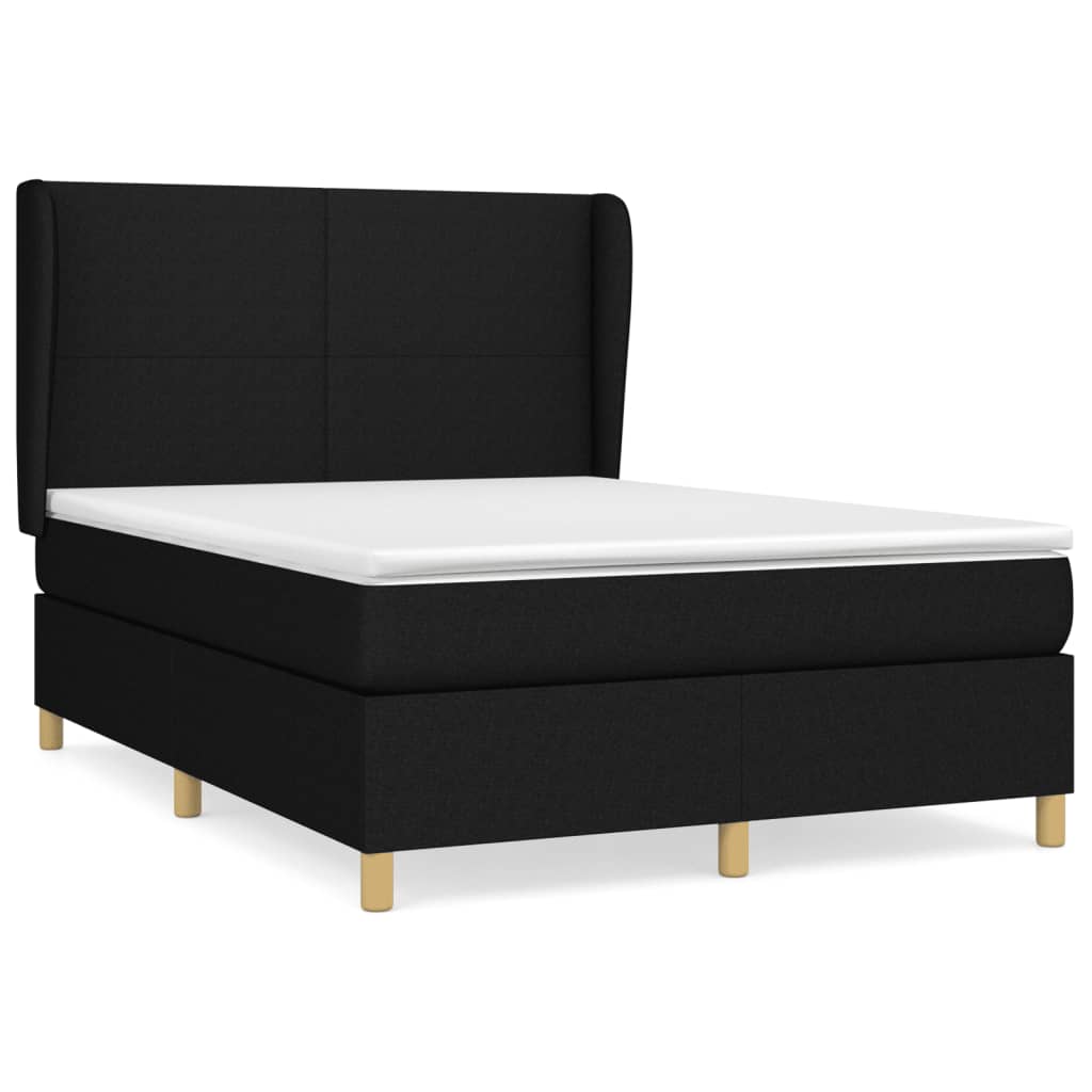 Thumbnail - vidaXL Boxspringbett mit Matratze Schwarz 140x200 cm Stoff