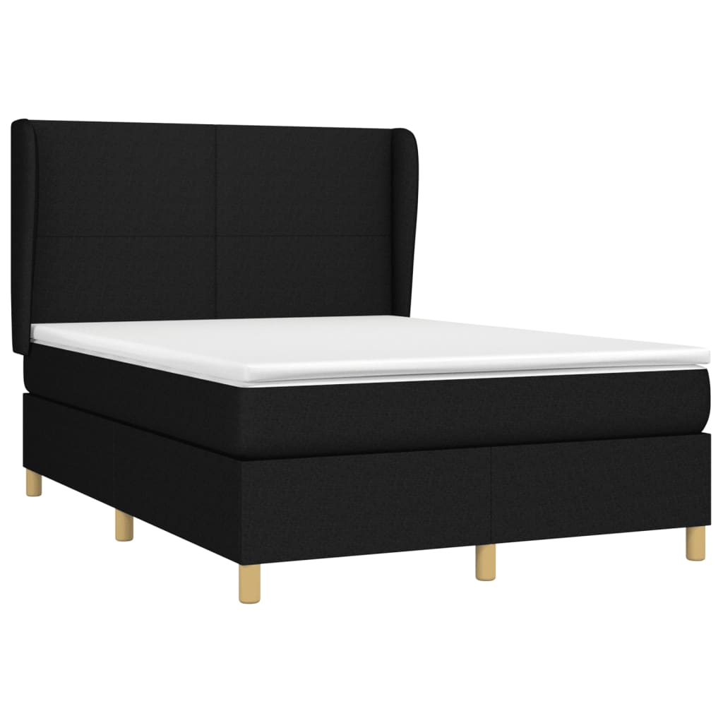 Thumbnail - vidaXL Boxspringbett mit Matratze Schwarz 140x200 cm Stoff