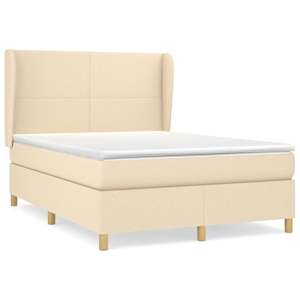Box spring postel s matrací krémová 140x200 cm textil - obrázek 2