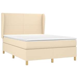 Box spring postel s matrací krémová 140x200 cm textil - obrázek 3
