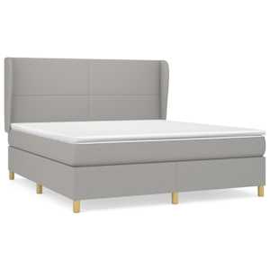 Box spring postel s matrací světle šedá 160 x 200 cm textil - obrázek 2