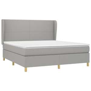 Box spring postel s matrací světle šedá 160 x 200 cm textil - obrázek 3