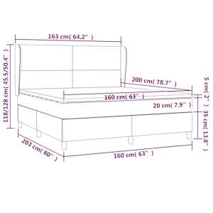 Box spring postel s matrací černá 160x200 cm textil - obrázek 7