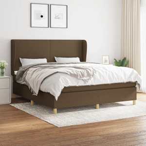 Box spring postel s matrací tmavě hnědá 160x200 cm textil - obrázek 1