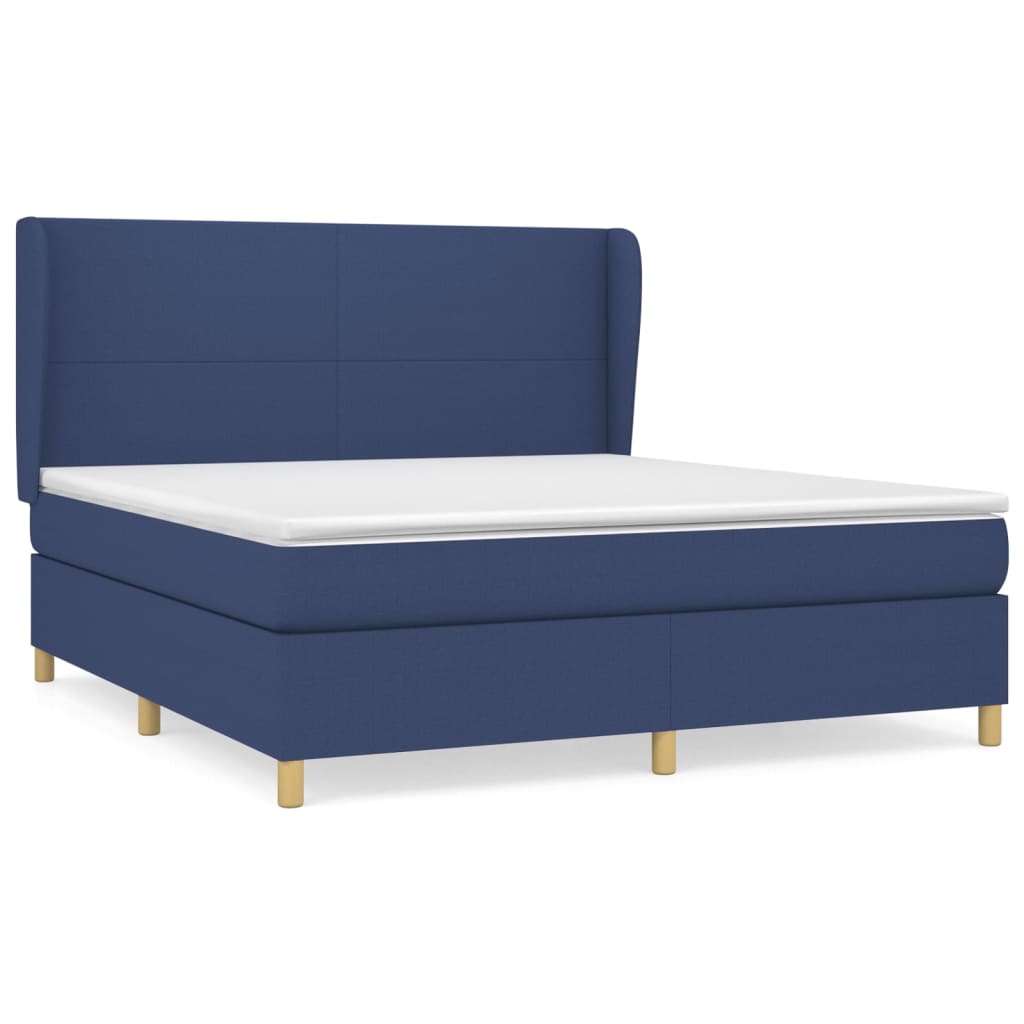 Thumbnail - vidaXL Boxspringbett mit Matratze Blau 160x200 cm Stoff
