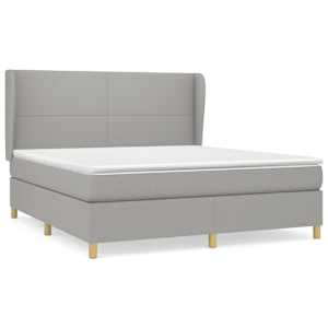 Box spring postel s matrací světle šedá 180 x 200 cm textil - obrázek 2