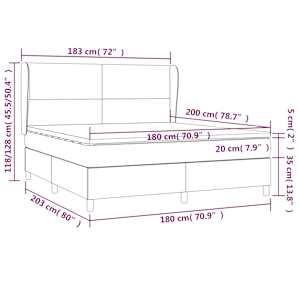 Box spring postel s matrací černá 180x200 cm textil - obrázek 7