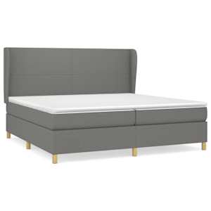 Box spring postel s matrací tmavě šedá 200x200 cm textil - obrázek 2