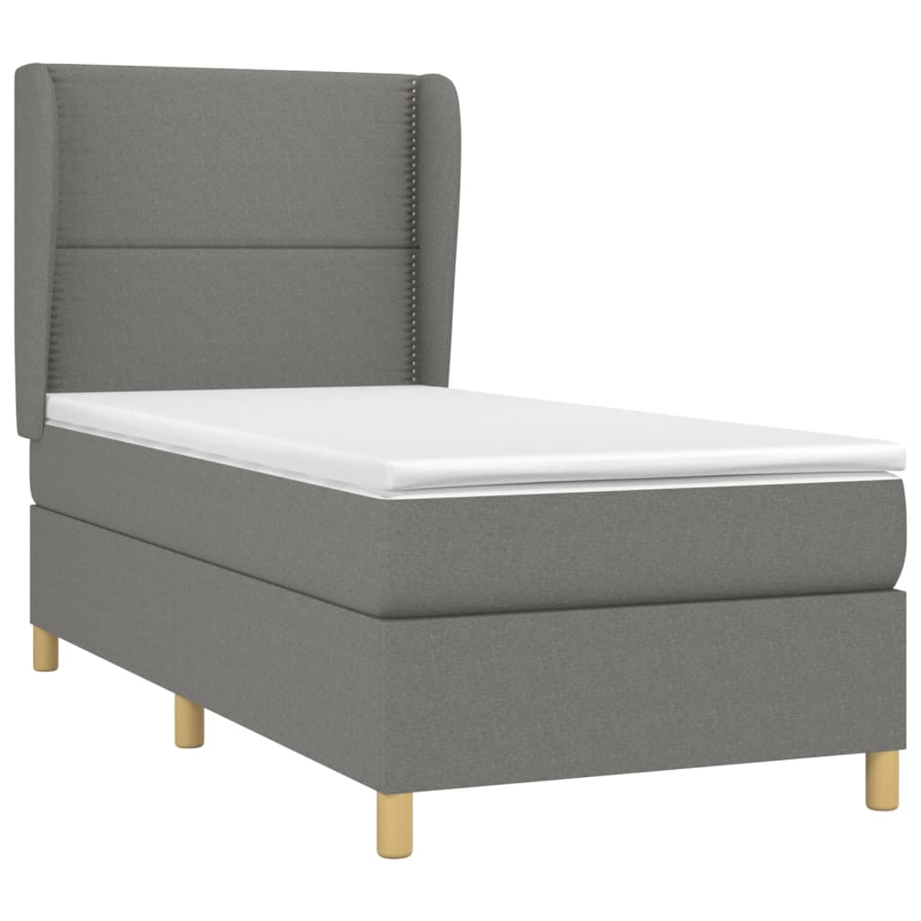 Thumbnail - vidaXL Boxspringbett mit Matratze Dunkelgrau 80x200 cm Stoff