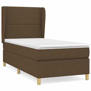 Box spring postel s matrací tmavě hnědá 90x190 cm textil - obrázek 2