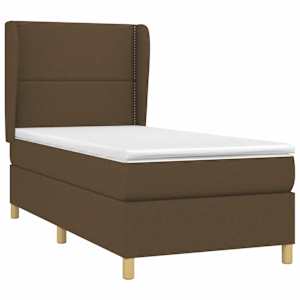 Box spring postel s matrací tmavě hnědá 90x190 cm textil - obrázek 3