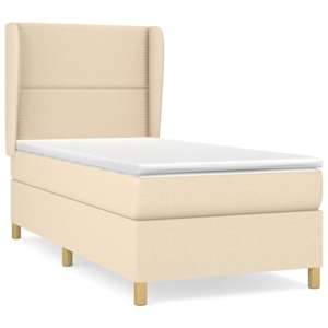 Box spring postel s matrací krémová 90x190 cm textil - obrázek 2
