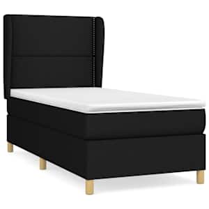 Box spring postel s matrací černá 90x200 cm textil - obrázek 2