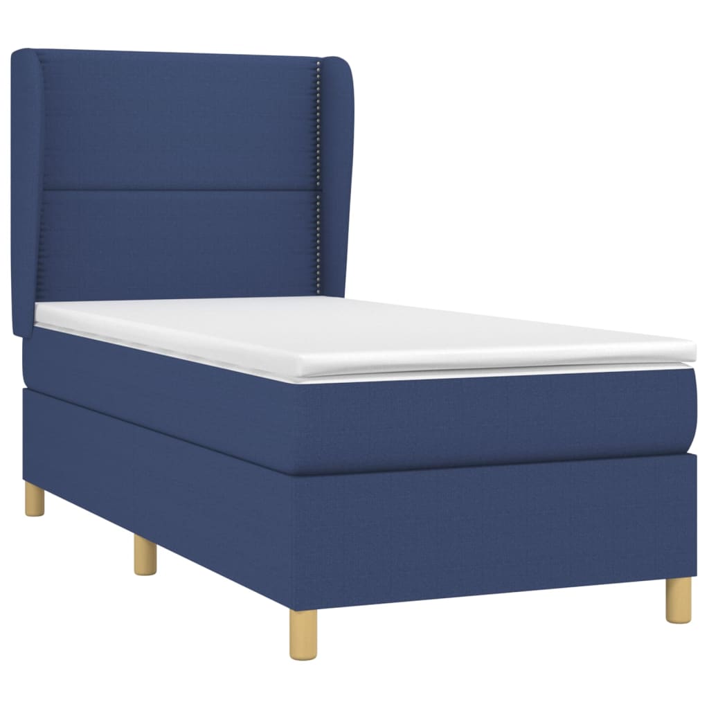 Thumbnail - vidaXL Boxspringbett mit Matratze Blau 90x200 cm Stoff